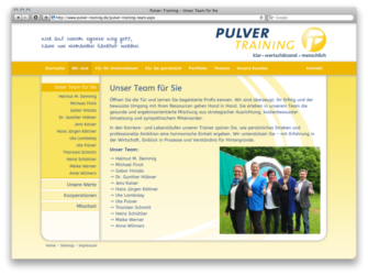 <a href='http://www.pulver-training.de' target='_blank'>www.pulver-training.de</a><br />Pulver Training - klar, wertschätzend, menschlich<br />Juli 2014 - Technologie: netissimoCMS responsive<br/>&nbsp; (47/65)